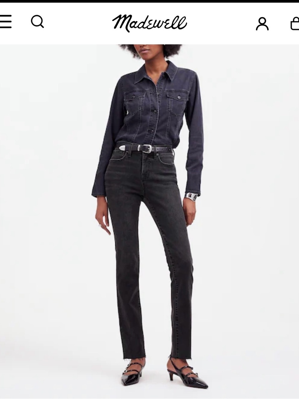 Madewell Straight-Leg stove pipe Jeans in Washed Black